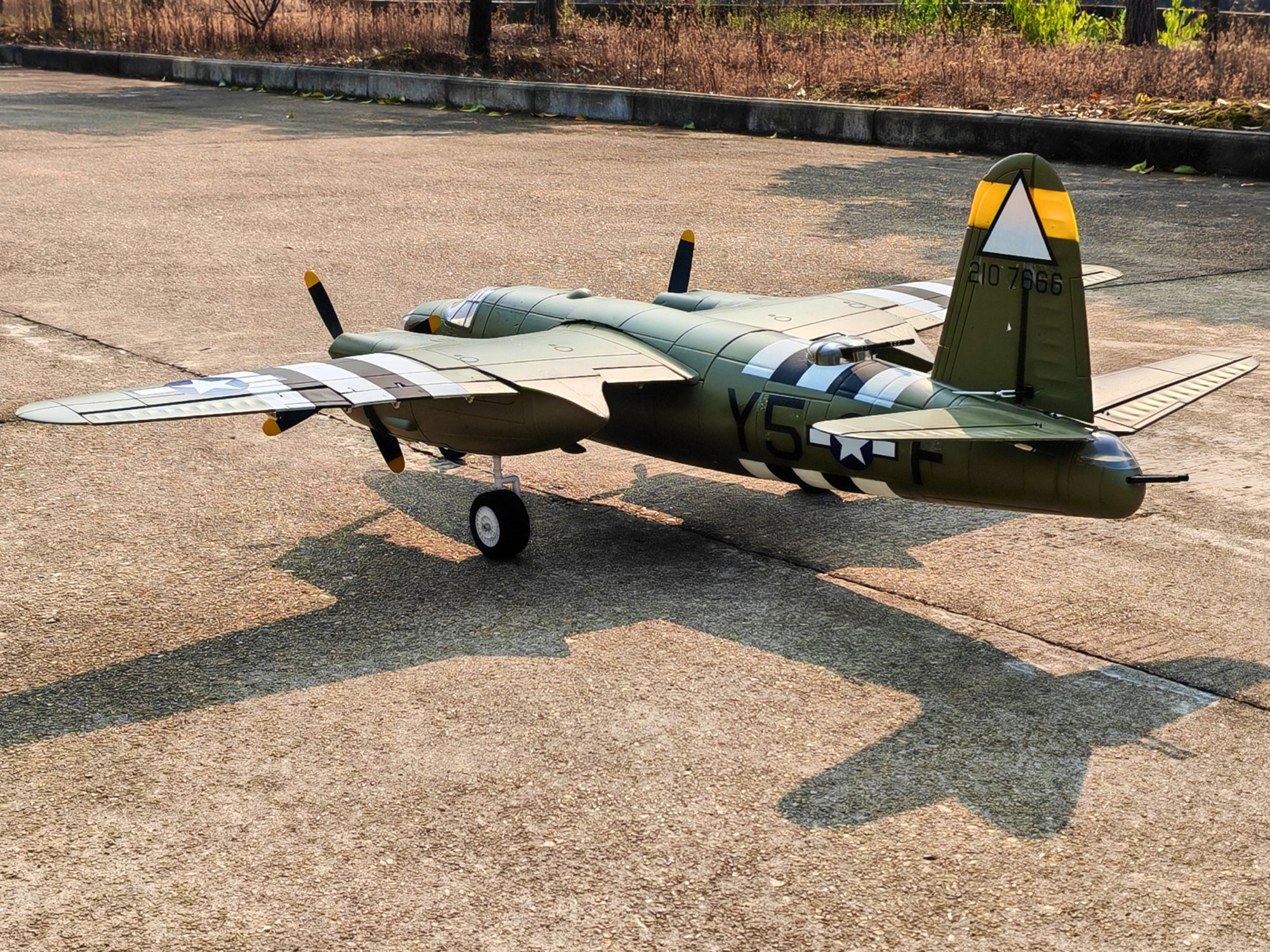 Dynam B-26 Marauder Green 4S Twin-Engine RC Warbird Plane 1.5m Wingspan w/ Flaps