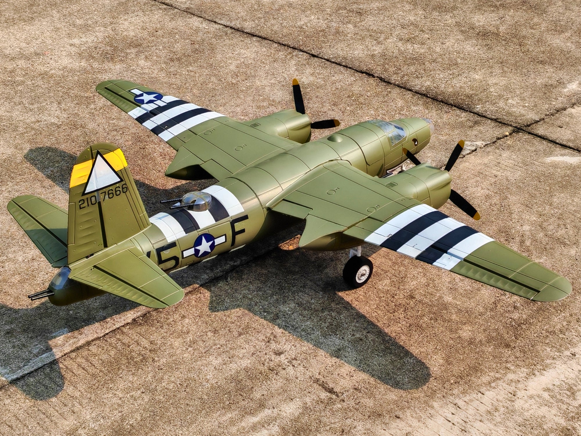 Dynam B-26 Marauder Green 4S Twin-Engine RC Warbird Plane 1.5m Wingspan w/ Flaps