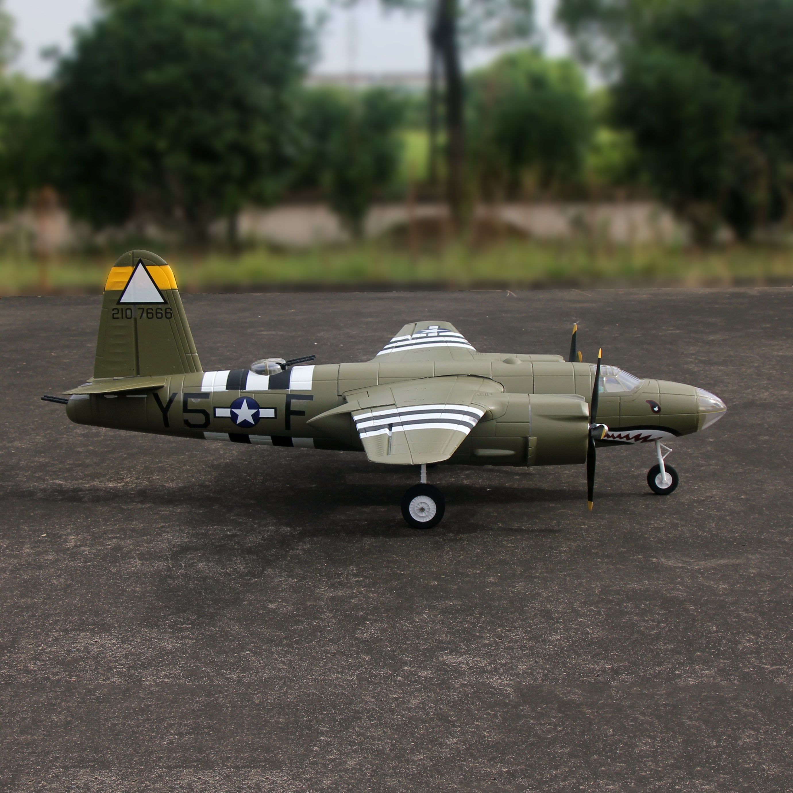 Dynam B-26 Marauder Green 4S Twin-Engine RC Warbird Plane 1.5m Wingspan w/ Flaps