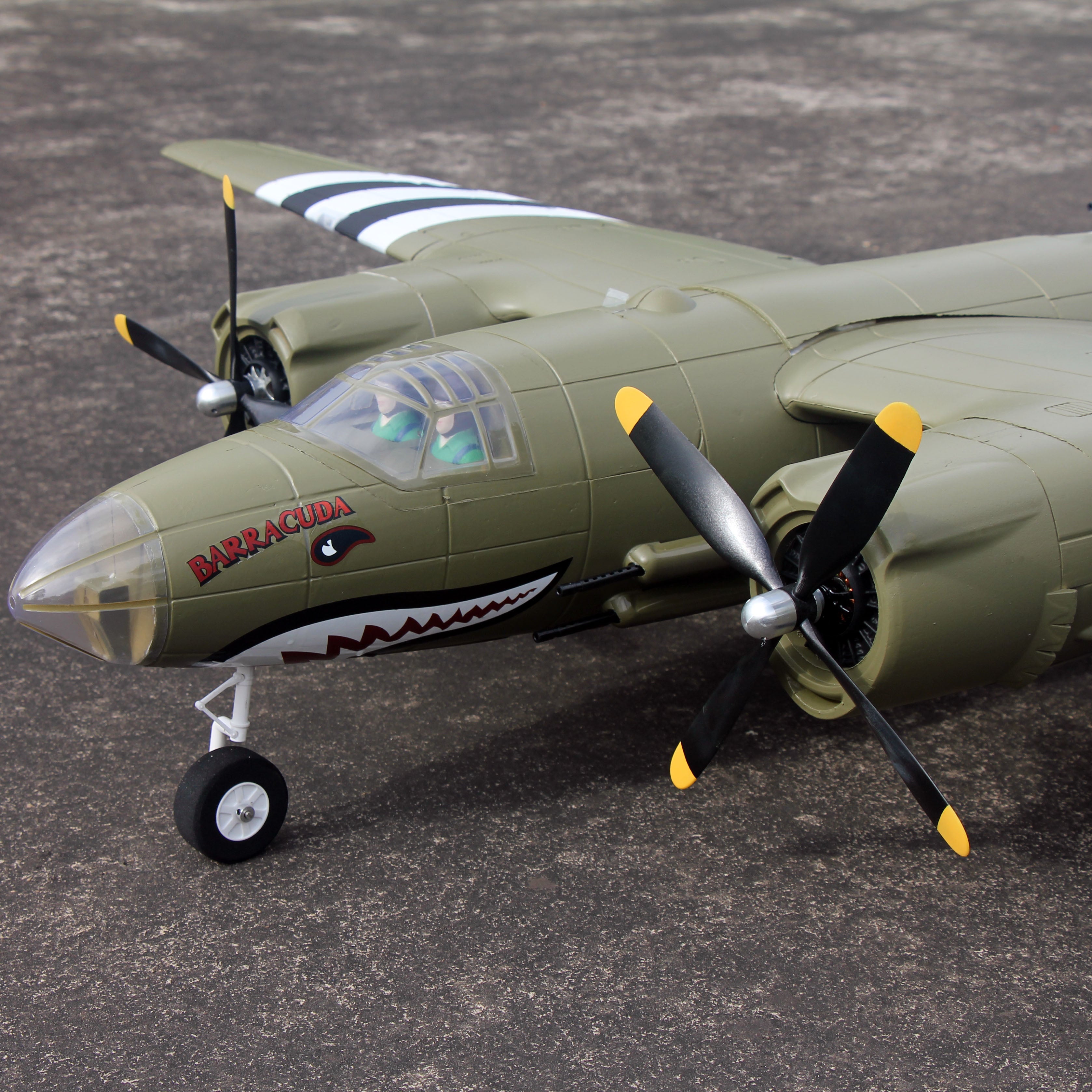 Dynam B-26 Marauder Green 4S Twin-Engine RC Warbird Plane 1.5m Wingspan w/ Flaps