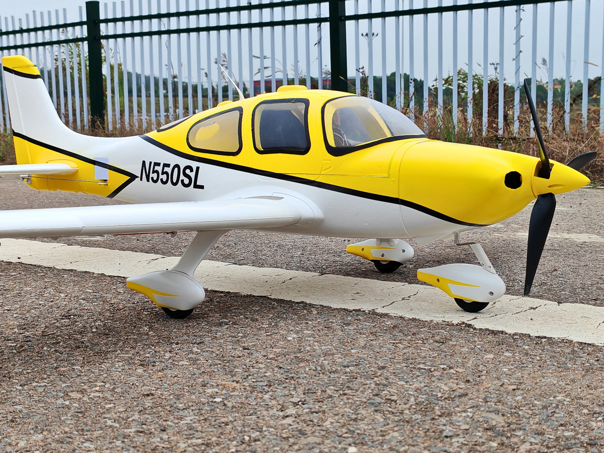 Dynam Cirrus SR22 V3 Trainer 4S Yellow RC Scale Plane 1400mm PNP BNF RTF DY8936YL