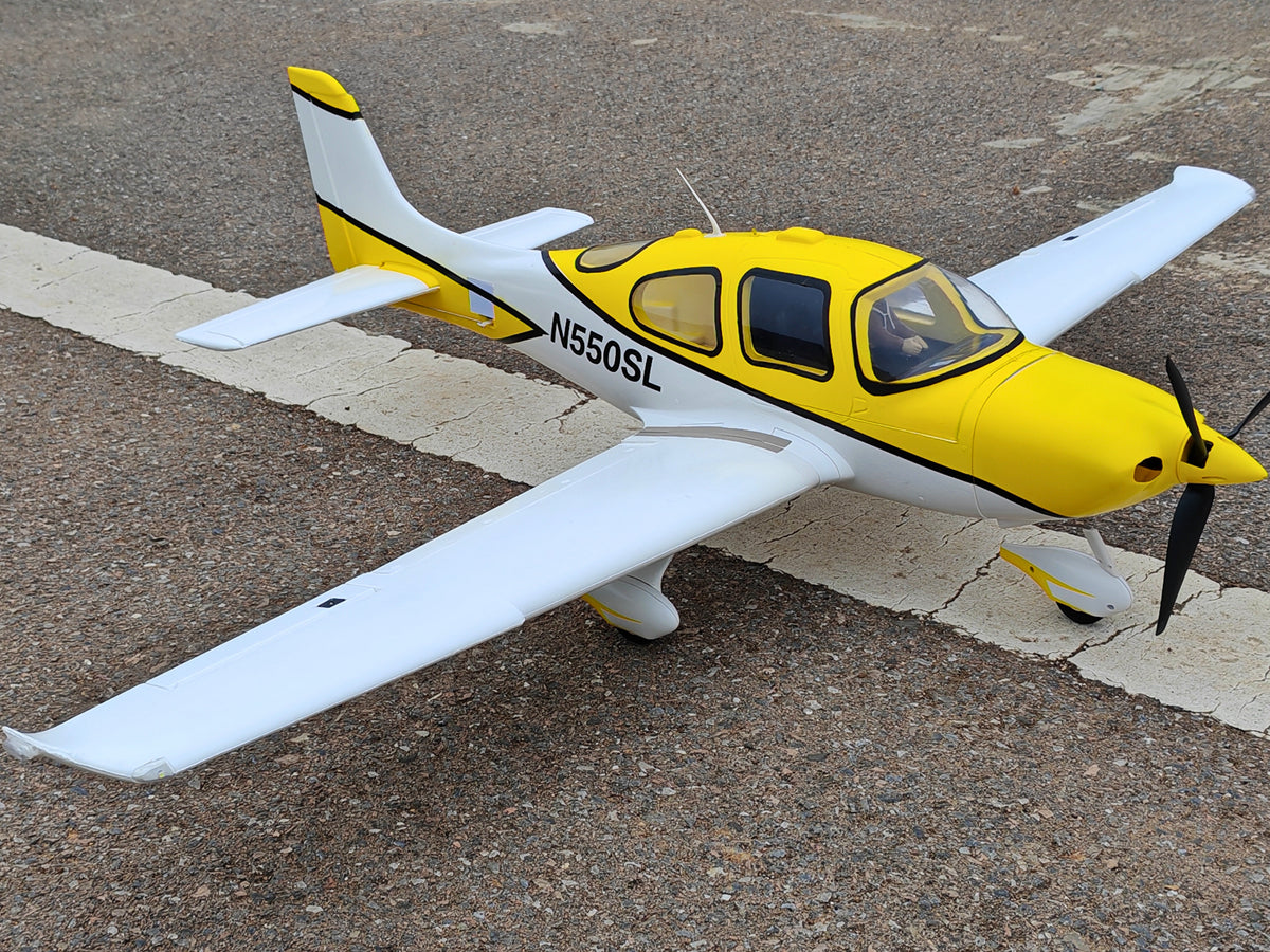 Dynam Cirrus SR22 V3 Trainer 4S Yellow RC Scale Plane 1400mm PNP BNF RTF DY8936YL