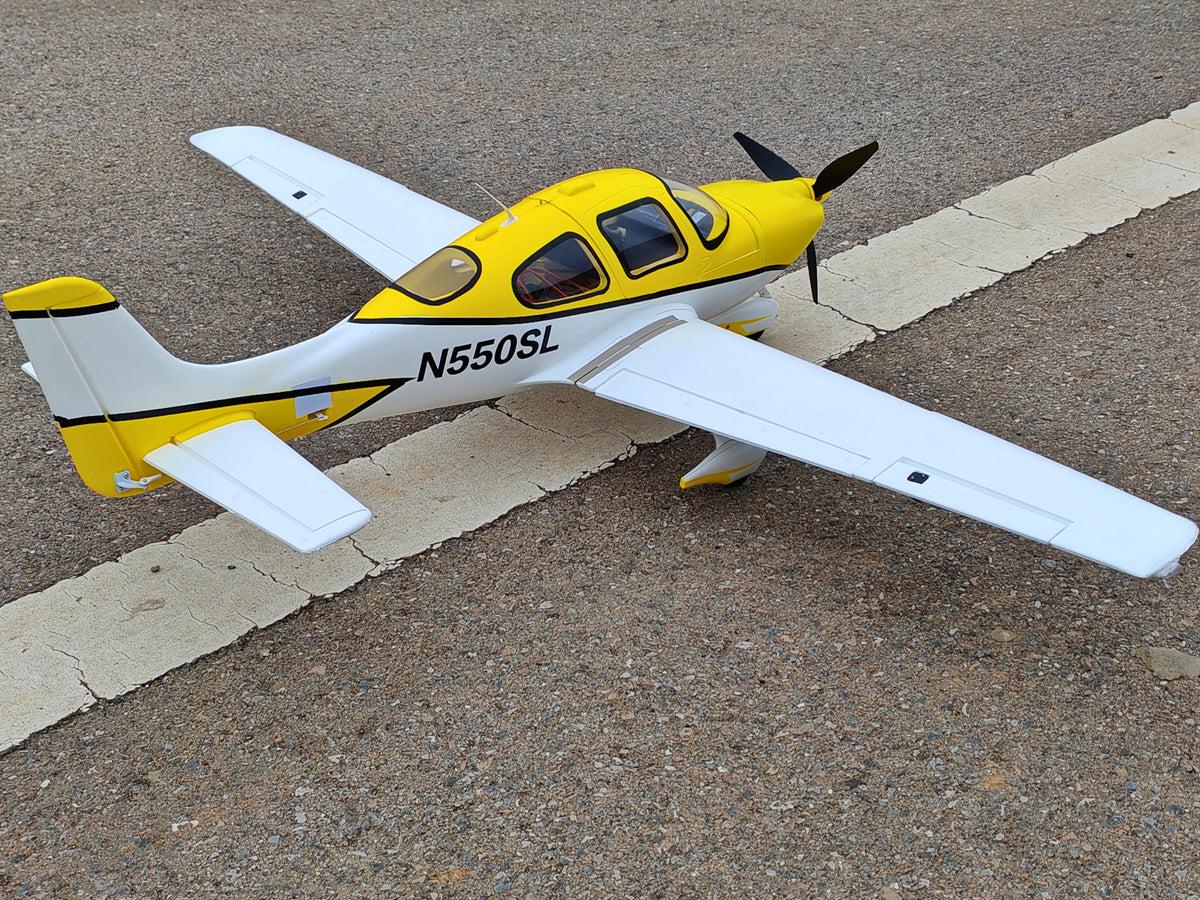 Dynam Cirrus SR22 V3 Trainer 4S Yellow RC Scale Plane 1400mm PNP BNF RTF DY8936YL