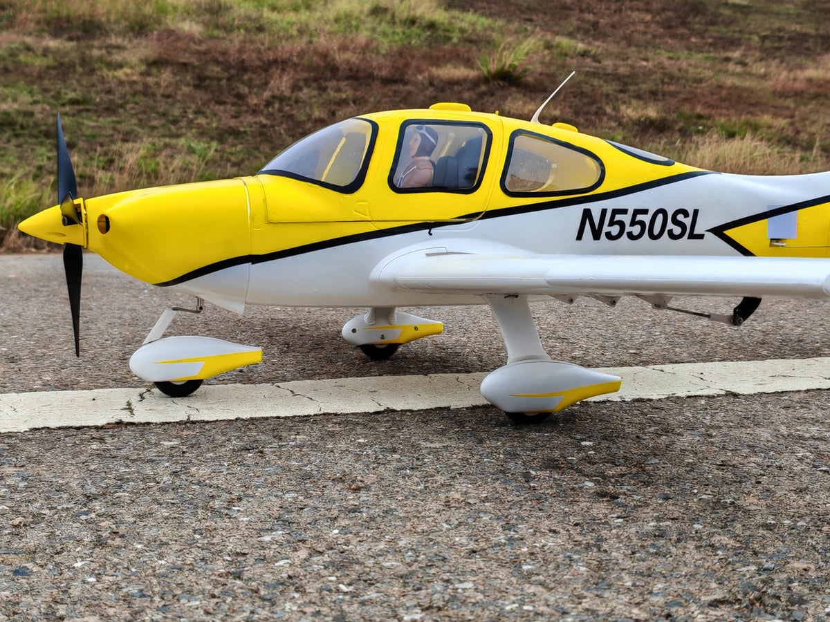 Dynam Cirrus SR22 V3 Trainer 4S Yellow RC Scale Plane 1400mm PNP BNF RTF DY8936YL