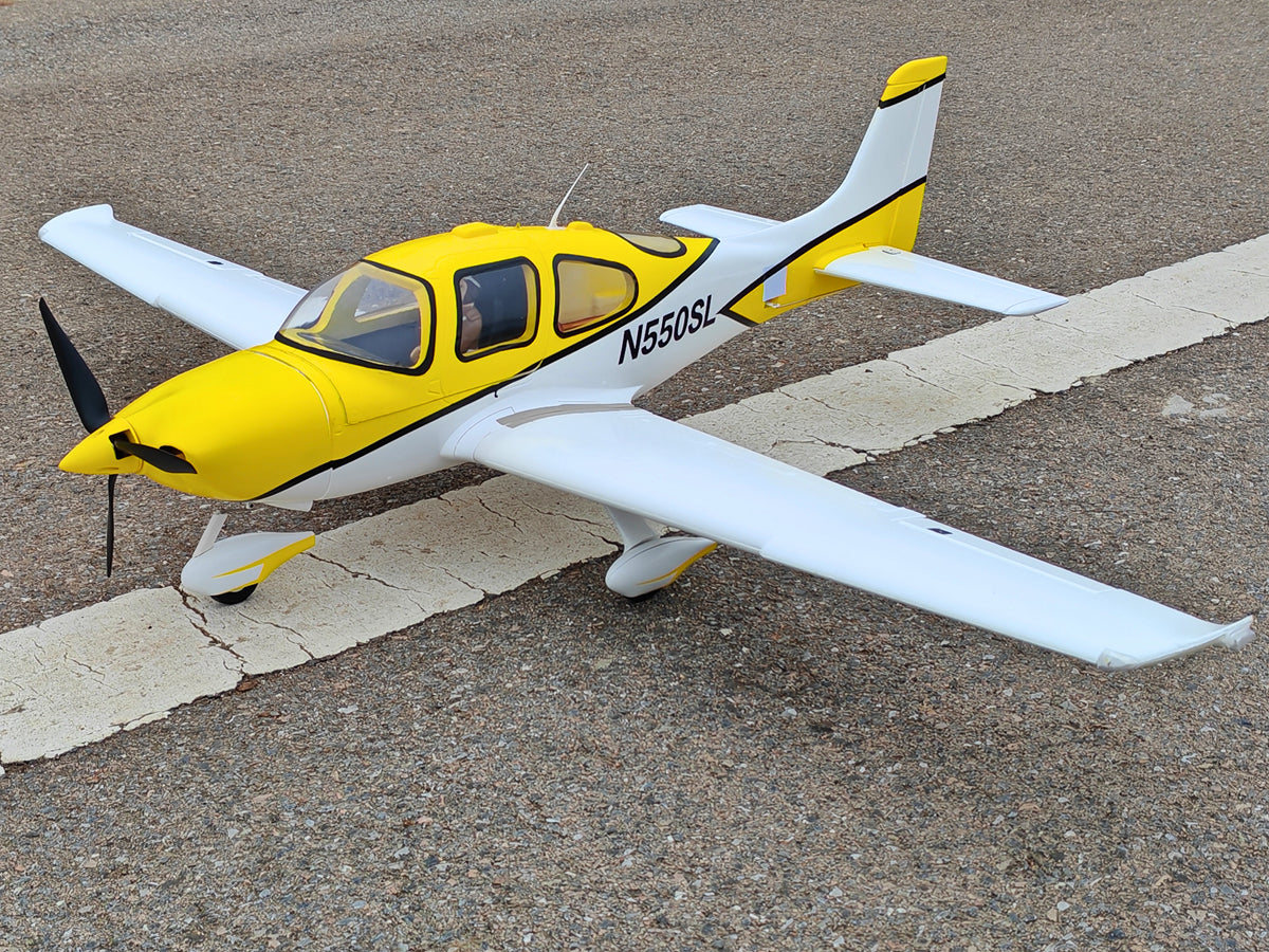 Dynam Cirrus SR22 V3 Trainer 4S Yellow RC Scale Plane 1400mm PNP BNF RTF DY8936YL