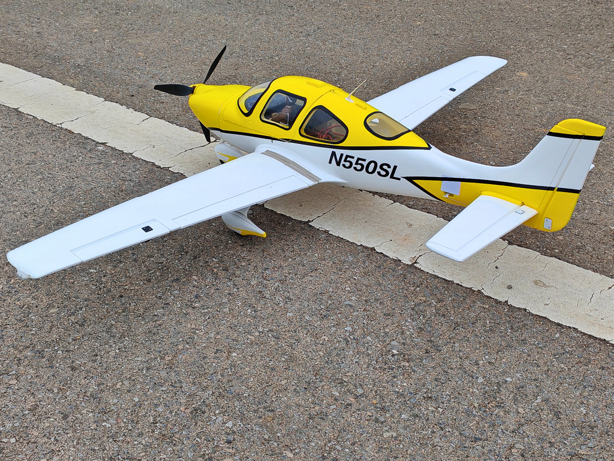 Dynam Cirrus SR22 V3 Trainer 4S Yellow RC Scale Plane 1400mm PNP BNF RTF DY8936YL