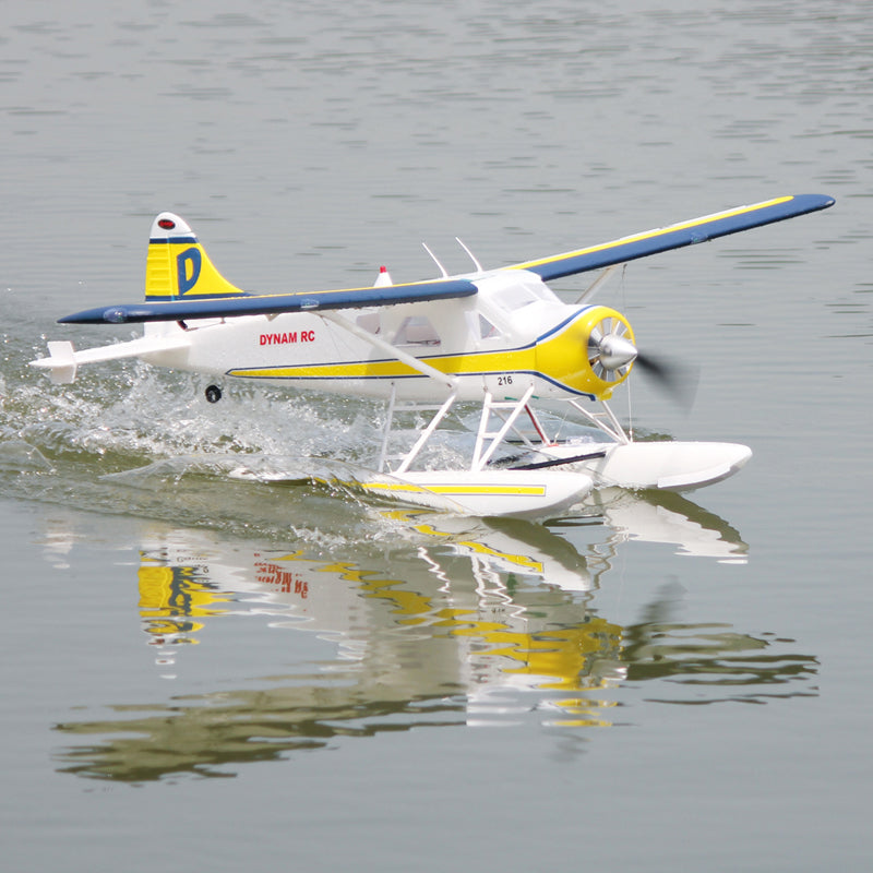 Dynam DHC-2 Beaver V2 Blue 4S Sea/Land RC Seaplane 1.5m w/ Flaps Plus Floats