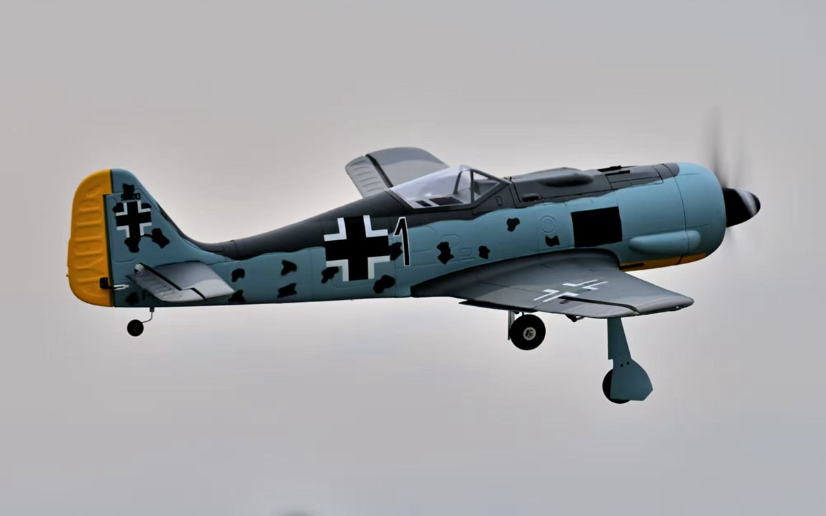 Dynam Focke Wulf FW-190 V3 4S RC Warbird Plane 1300mm w/ Flaps