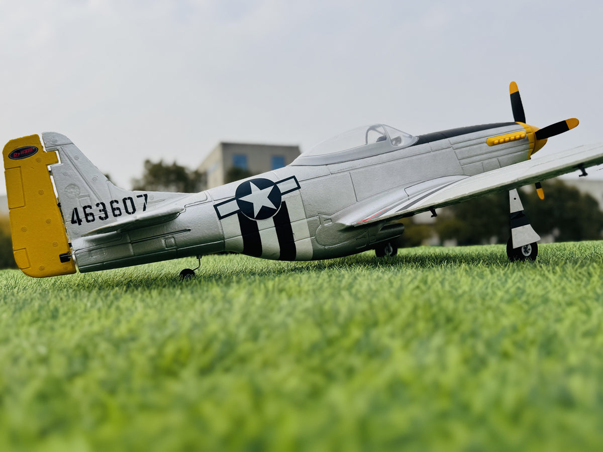 Dynam P-51 Mustang V2 Silver Radio Controlled Warbird Plane 1200mm Wingspan PNP BNF RTF DY8939SV