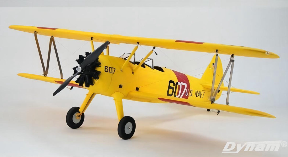 Dynam Stearman PT 17 Yellow 4S RC Biplane 1300mm