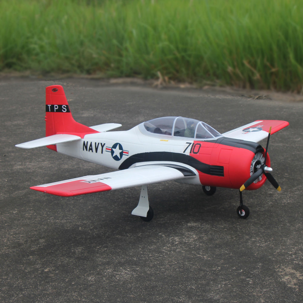 Dynam-T-28-Trojan-V2-Red-4S-Radio-Controlled-Warbird-Airplane-1300mm-Wingspan-Flaps-PNP-BNF-RTF-8C-DY8940RD