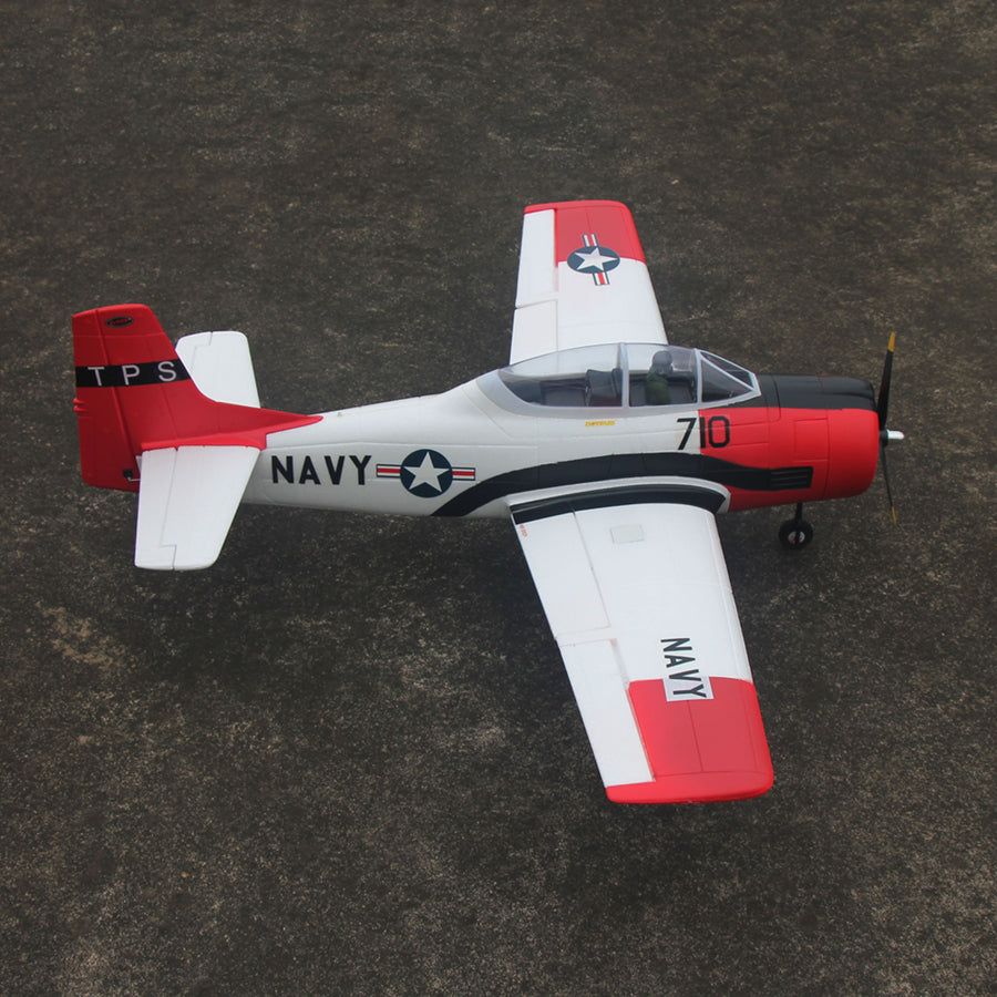 Dynam-T-28-Trojan-V2-Red-4S-Radio-Controlled-Warbird-Airplane-1300mm-Wingspan-Flaps-PNP-BNF-RTF-8C-DY8940RD