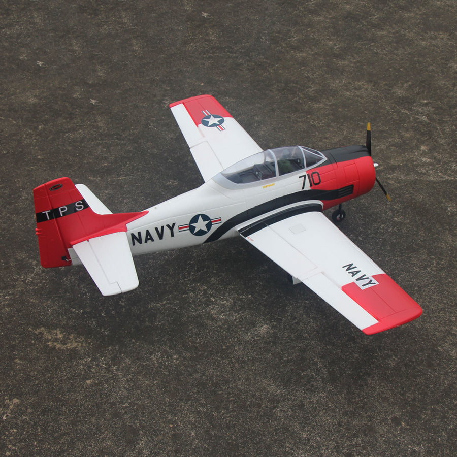 Dynam-T-28-Trojan-V2-Red-4S-Radio-Controlled-Warbird-Airplane-1300mm-Wingspan-Flaps-PNP-BNF-RTF-8C-DY8940RD