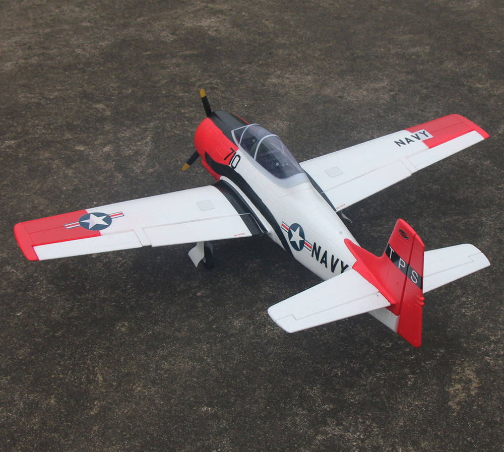 Dynam-T-28-Trojan-V2-Red-4S-Radio-Controlled-Warbird-Airplane-1300mm-Wingspan-Flaps-PNP-BNF-RTF-8C-DY8940RD