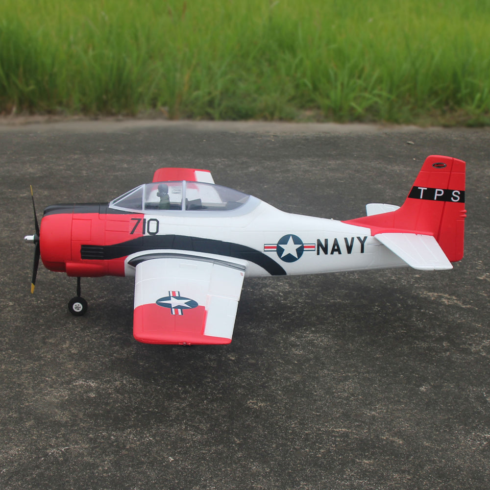 Dynam-T-28-Trojan-V2-Red-4S-Radio-Controlled-Warbird-Airplane-1300mm-Wingspan-Flaps-PNP-BNF-RTF-8C-DY8940RD