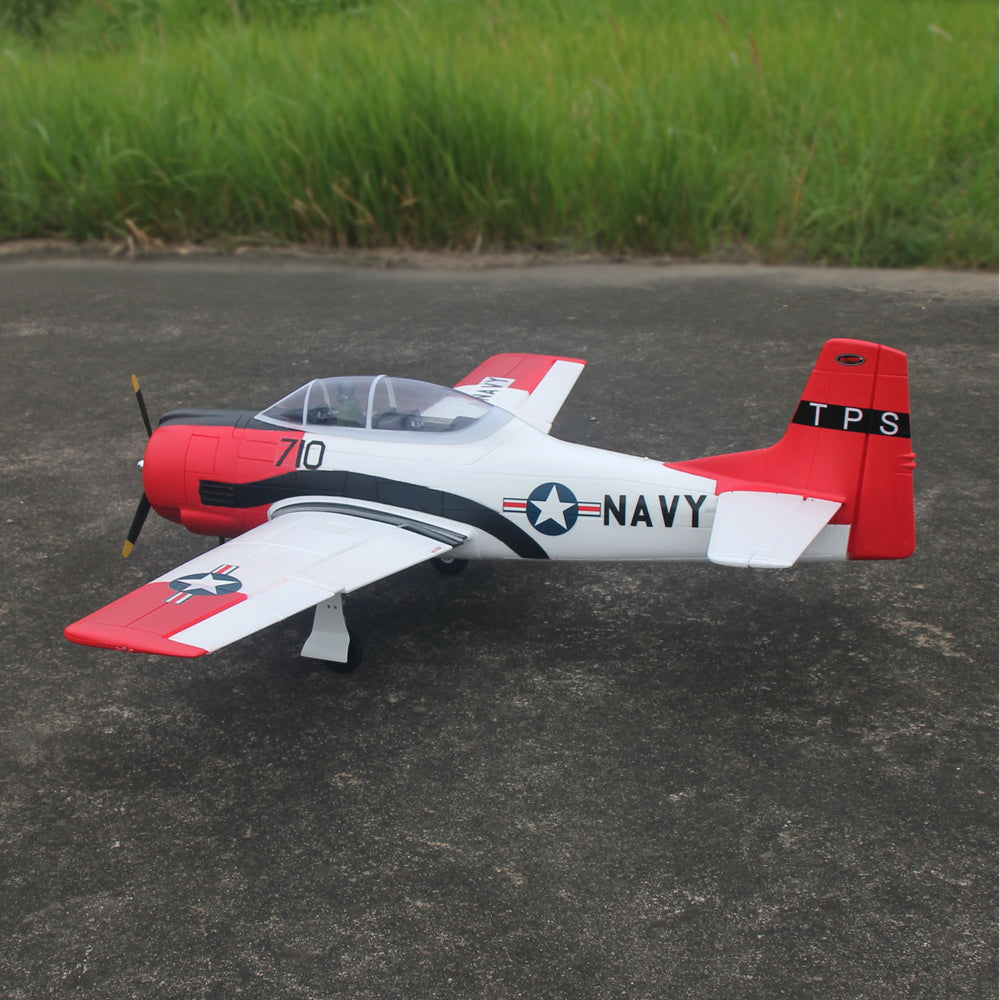 Dynam-T-28-Trojan-V2-Red-4S-Radio-Controlled-Warbird-Airplane-1300mm-Wingspan-Flaps-PNP-BNF-RTF-8C-DY8940RD