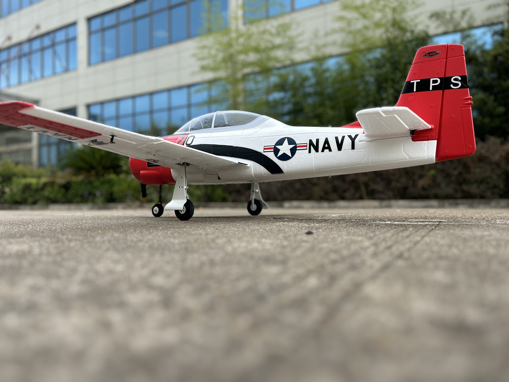 Dynam-T-28-Trojan-V2-Red-4S-Radio-Controlled-Warbird-Airplane-1300mm-Wingspan-Flaps-PNP-BNF-RTF-8C-DY8940RD