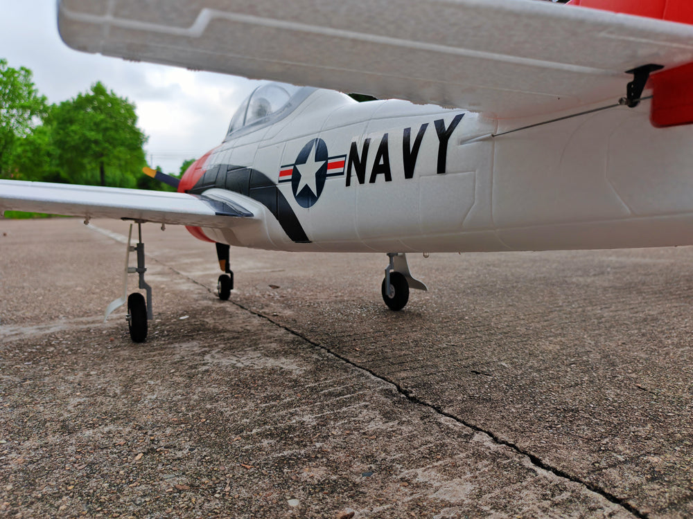 Dynam-T-28-Trojan-V2-Red-4S-Radio-Controlled-Warbird-Airplane-1300mm-Wingspan-Flaps-PNP-BNF-RTF-8C-DY8940RD