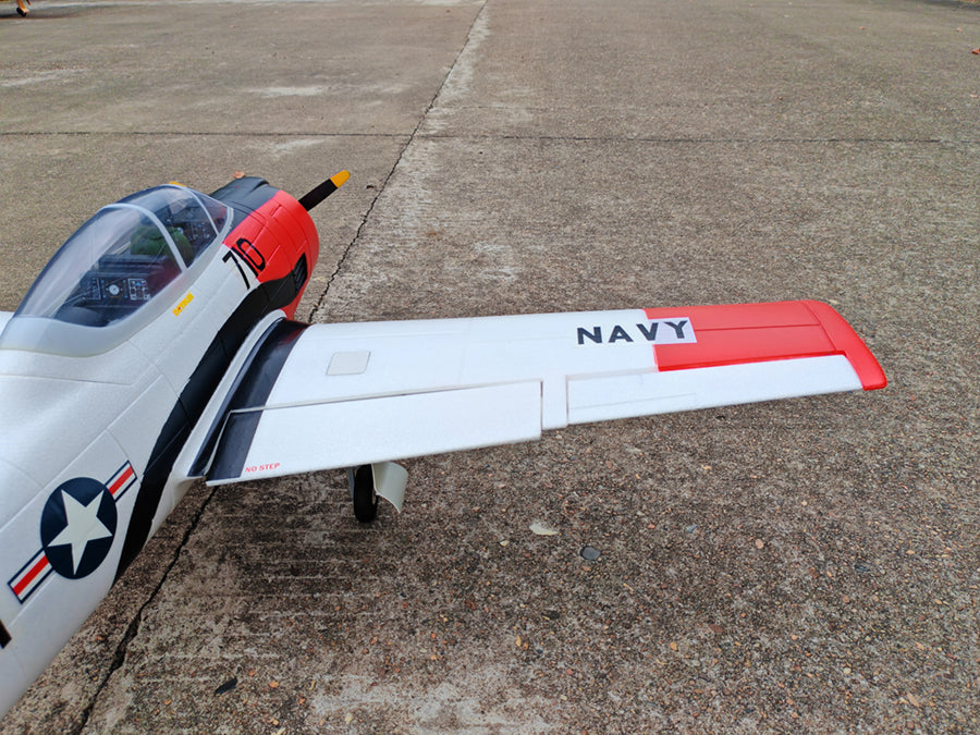 Dynam-T-28-Trojan-V2-Red-4S-Radio-Controlled-Warbird-Airplane-1300mm-Wingspan-Flaps-PNP-BNF-RTF-8C-DY8940RD