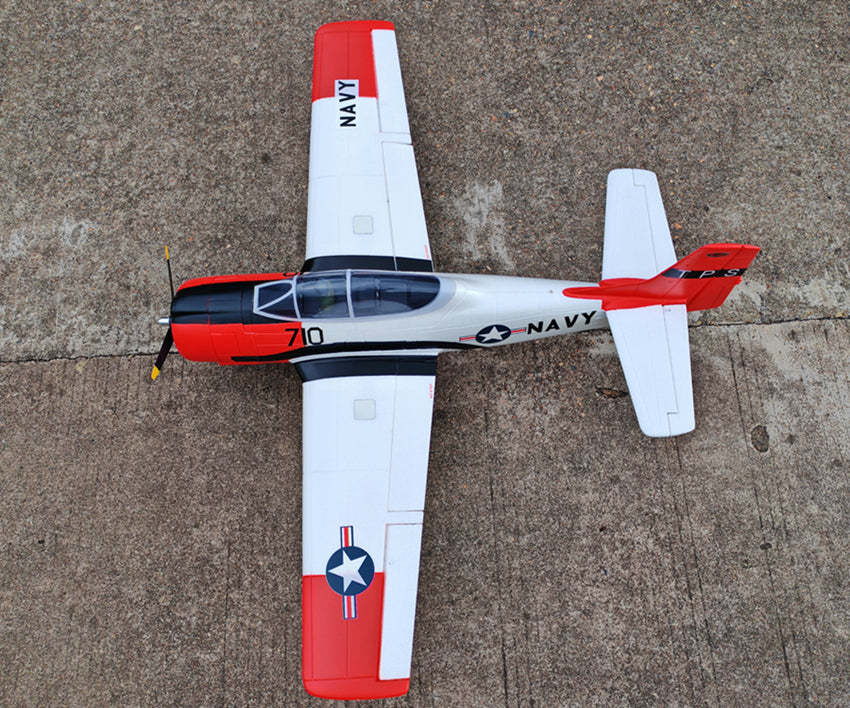 Dynam-T-28-Trojan-V2-Red-4S-Radio-Controlled-Warbird-Airplane-1300mm-Wingspan-Flaps-PNP-BNF-RTF-8C-DY8940RD