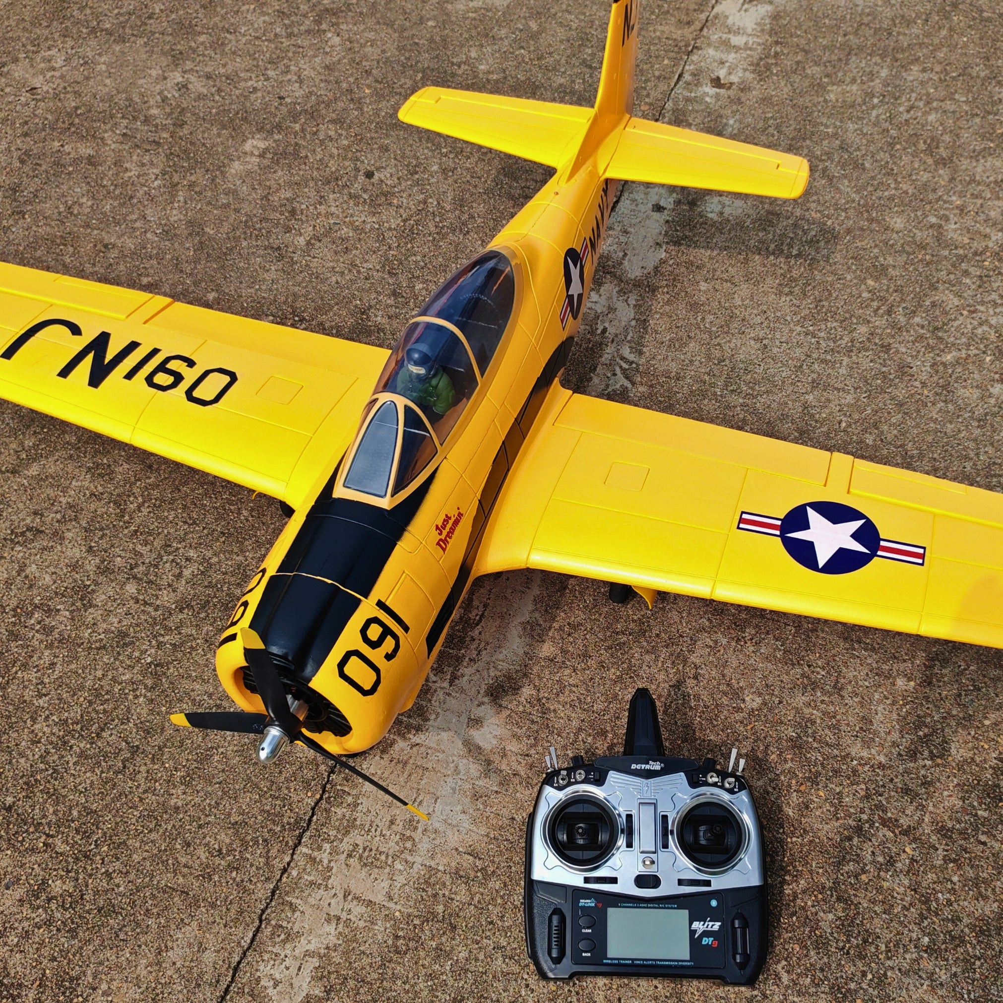 Dynam T 28 Trojan V2 Yellow 4S RC Remote Control Warbird Airplane 1300mm Wingspan w/ Flaps DY8940YL