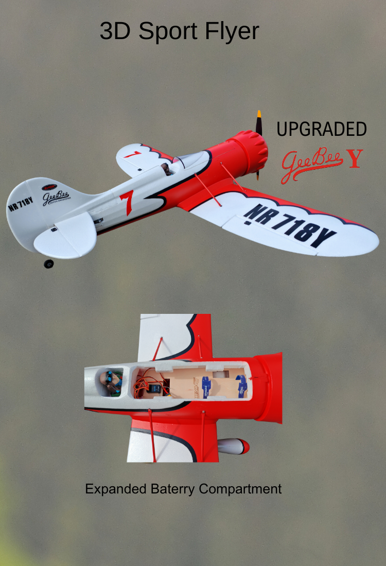 Upgraded Dynam Gee Bee Y V2 RC Sport Planes