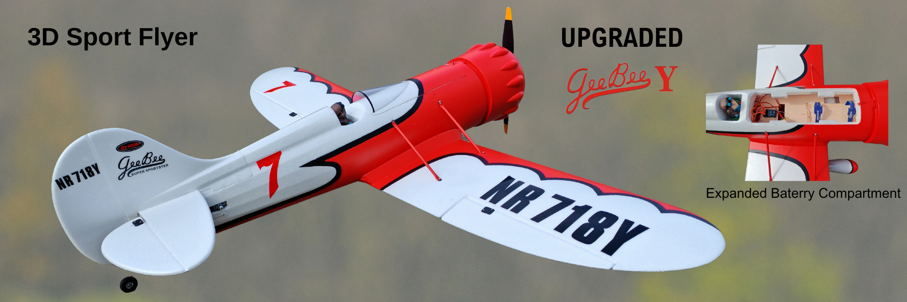 Upgraded Dynam Gee Bee Y V2 RC Sport Planes